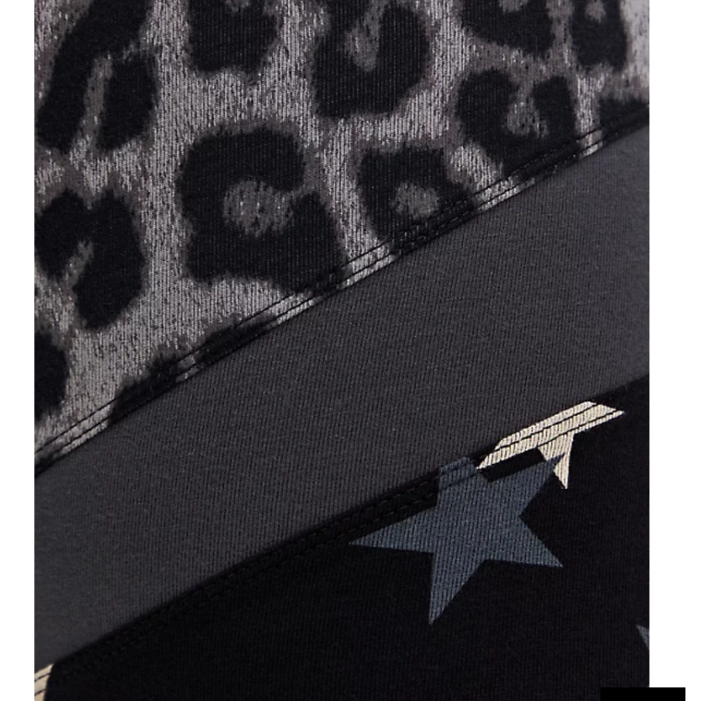 🆕GREY LEOPARD & STAR HEM BIKE SHORTS - Picture 4 of 5